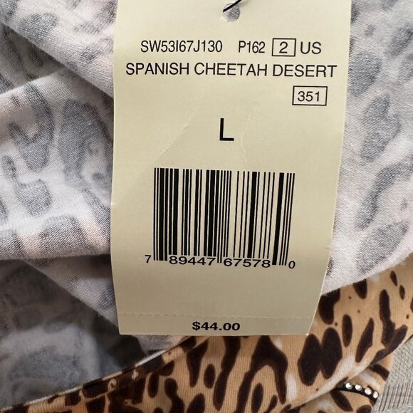 NWT Guess Spanish Cheetah Desert Animal Print Long Sleeve Bodysuit Top Size L - Picture 9 of 14